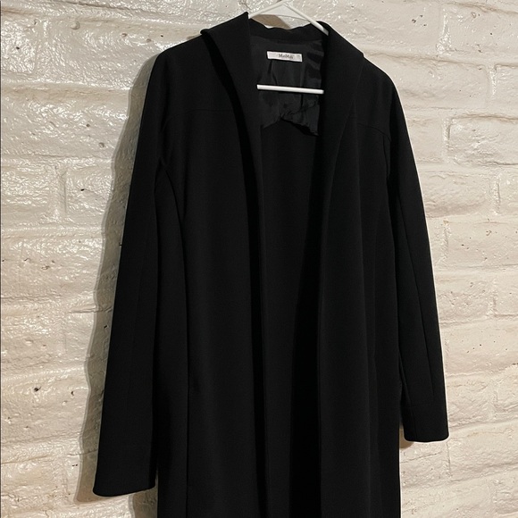 Max Mara women’s Black viscose open face duster/blazer with pockets - Picture 4 of 11